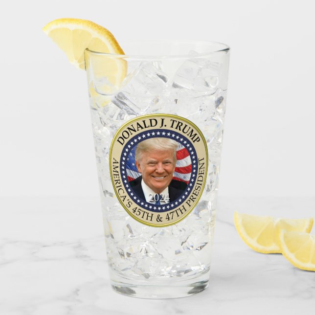 Präsident Donald Trump 47. Präsident 2024 Foto Glas (Vorderseite Ice)
