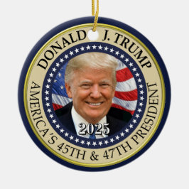 Präsident Donald Trump 47. Präsident 2024 Foto Keramik Ornament