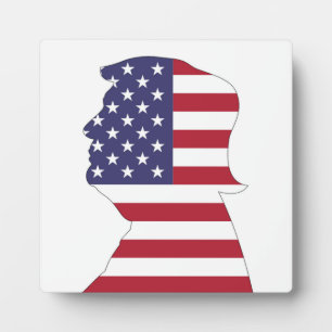 PRÄSIDENT DONALD TRUMP AMERIKANISCHER FLAG FOTOPLATTE
