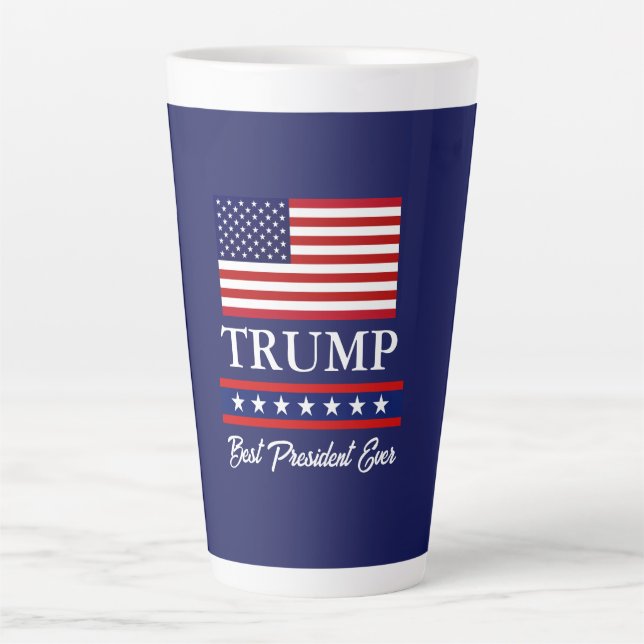 PRÄSIDENT DONALD TRUMP BEST PRÄSIDENT JE MILCHTASSE (Vorderseite)