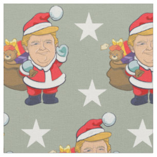 Präsident Donald Trump fröhlicher Weihnachtsmann Stoff