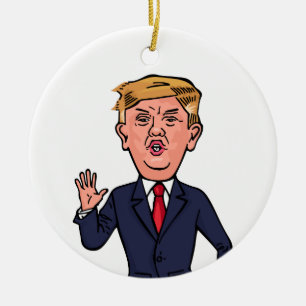 Präsident Donald Trump Funny Speech Cartoon USA Keramik Ornament