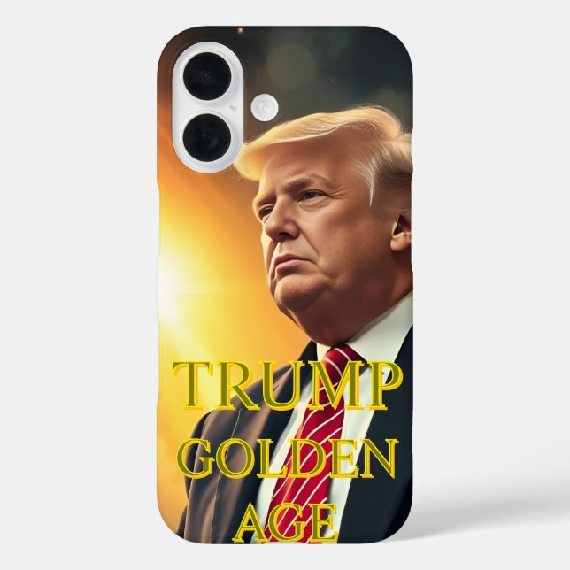 PRÄSIDENT DONALD TRUMP GOLDEN AGE iPhone 16 HÜLLE (Rückseite)