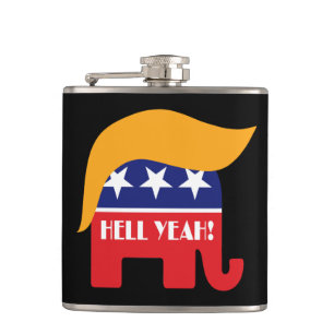 Präsident Donald Trump GOP Elefant Haar Flachmann