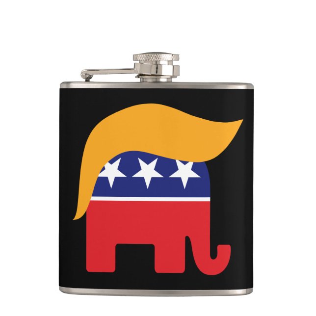 Präsident Donald Trump GOP Elephant Hair Flachmann (Vorderseite)