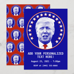 Präsident Donald Trump in Blau Einladung
