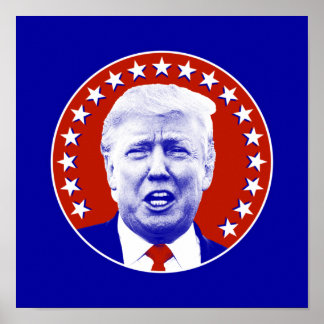 Präsident Donald Trump in Rot Poster