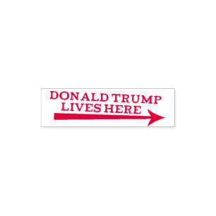 Präsident Donald Trump lebt hier Briefmarke Permastempel