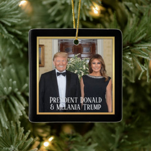 Präsident Donald Trump & Melania Elegant 2020 Keramikornament