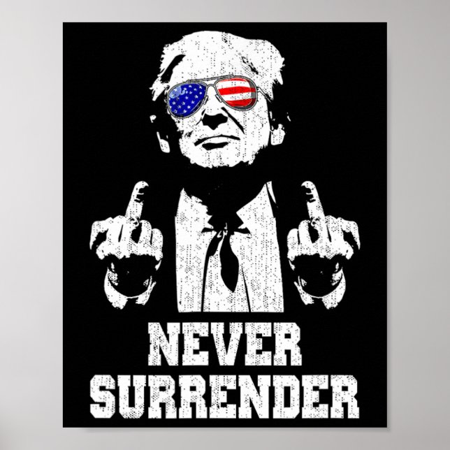 Präsident Donald Trump Middle Finger Poster (Vorne)