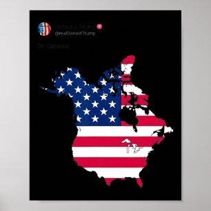 Präsident Donald Trump Oh kanadische Flagge Poster