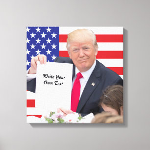 Präsident Donald Trump - schreiben Sie Ihren Leinwanddruck