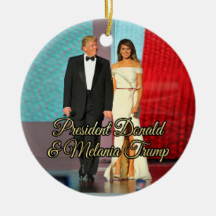 Präsident Donald Trump u. Melania-Foto Keramikornament