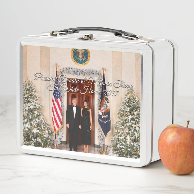 Präsident Donald Trump u. Melania-Weihnachten 2017 Metall Brotdose (Beispiel)
