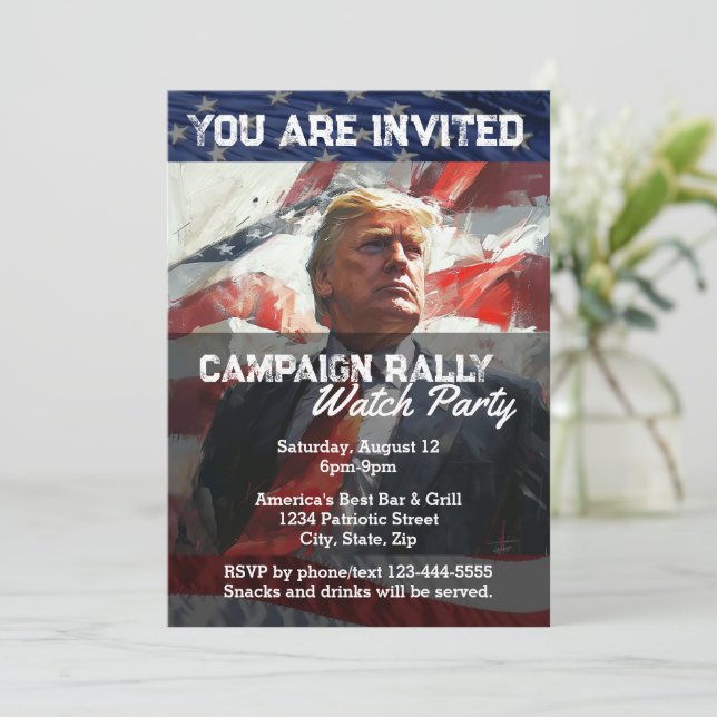 Präsident Donald Trump Wahlkampagne Party Custom b Einladung (Stehend Vorderseite)