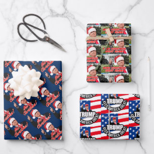 Präsident Donald Trump: Weihnachten Geschenkpapier Set