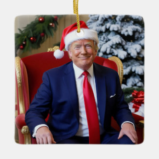 Präsident Donald Trump Weihnachtsmannmütze Ornamen Keramikornament