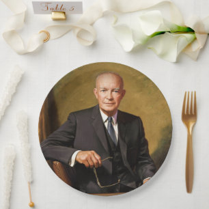 Präsident Dwight D. Eisenhower Republik Porträt Pappteller