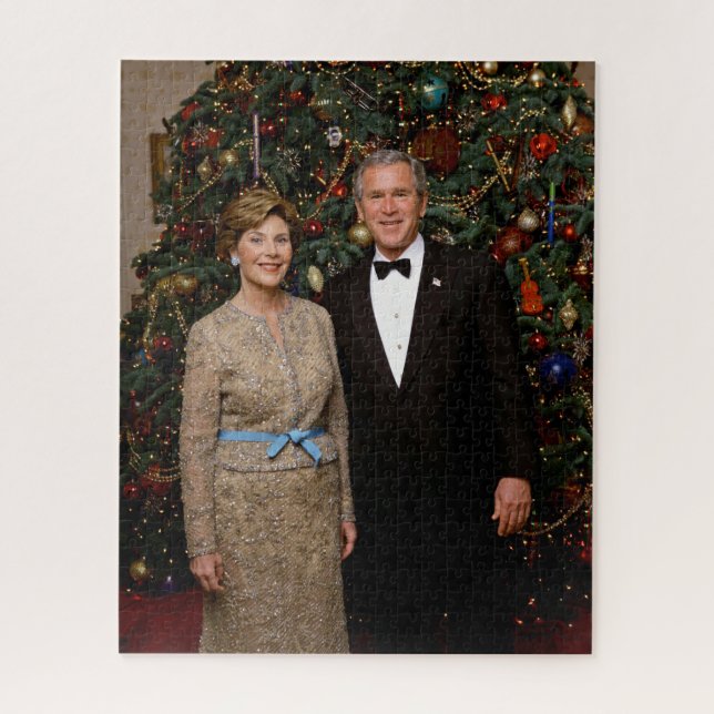 Präsident George Bush, Laura Christmas White House (Vertikal)