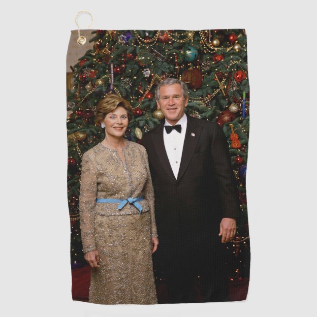 Präsident George Bush, Laura Christmas White House Golfhandtuch (Vorderseite)