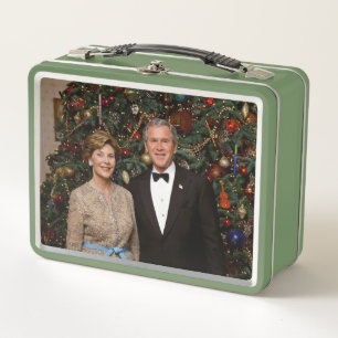 Präsident George Bush, Laura Christmas White House Metall Brotdose