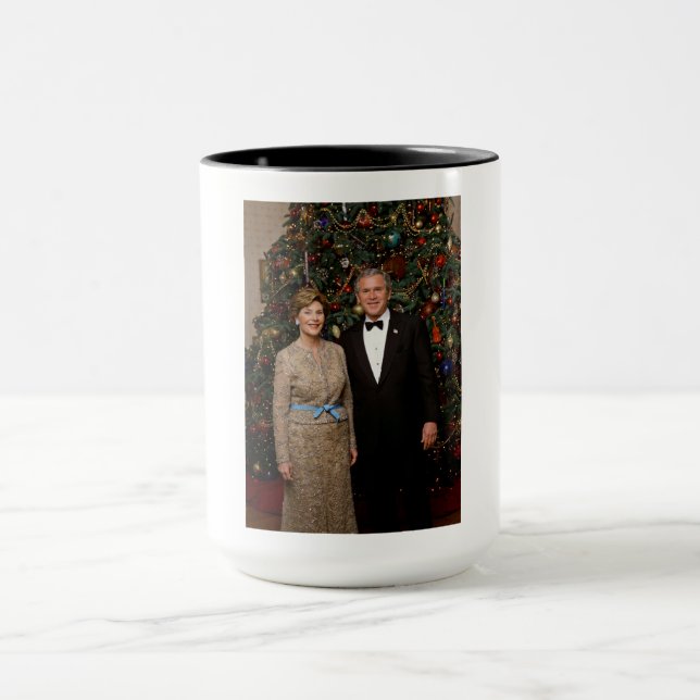 Präsident George Bush, Laura Christmas White House Tasse (Zentrum)