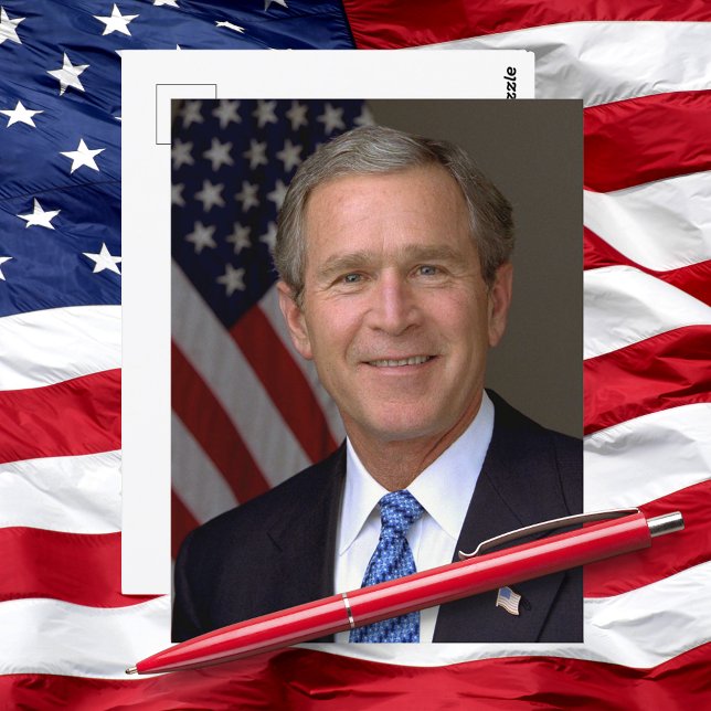 Präsident George W Bush Offiziell Portrait Postkarte (President George W Bush Official Portrait Postcard)