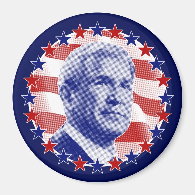 Präsident George W. Bush US Flagge Magnet (Vorne)