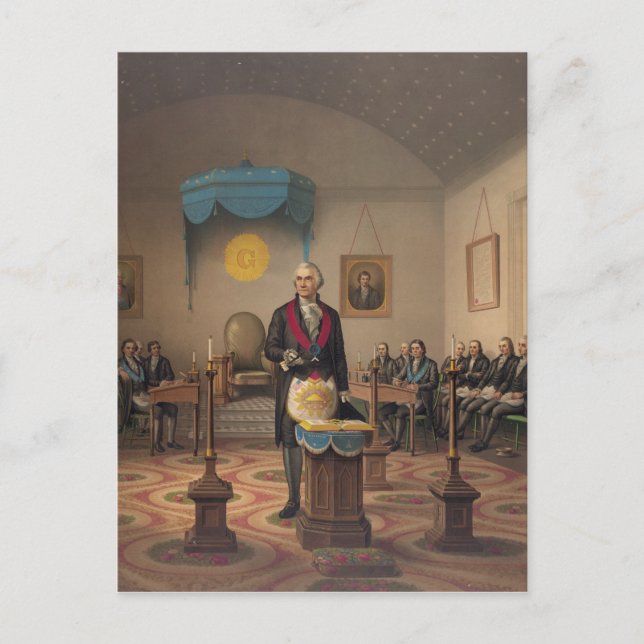 Präsident George Washington als Master Mason Postkarte (Vorderseite)