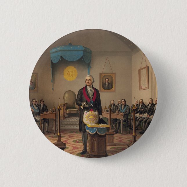 Präsident George Washington als Vorlagenmaurer Button (Vorderseite)