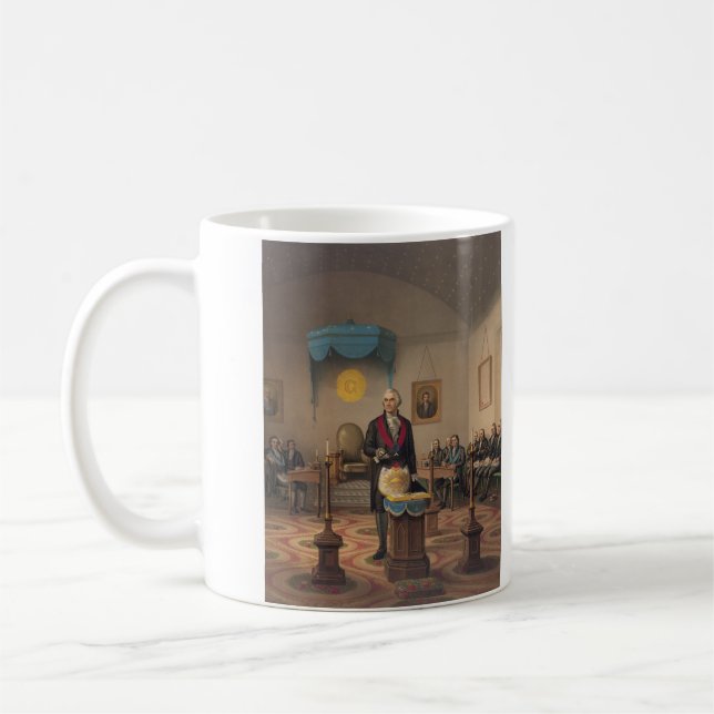 Präsident George Washington als Vorlagenmaurer Kaffeetasse (Links)