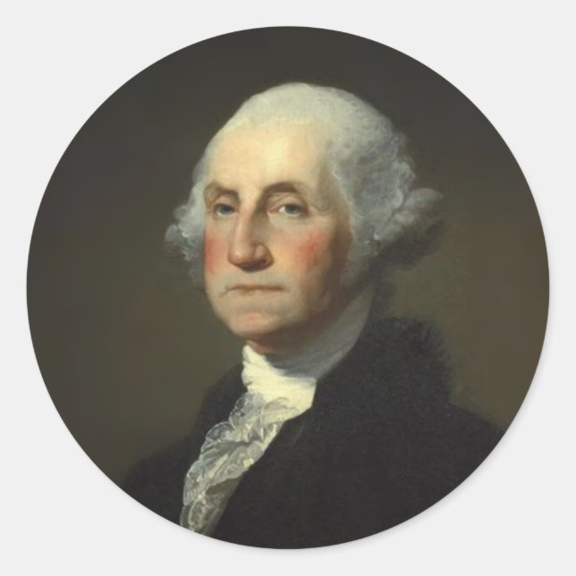 Präsident George Washington Runder Aufkleber (Vorderseite)