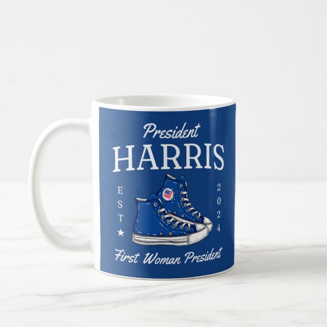 Präsident Harris 2024 Erste Frau Präsidentin Kaffeetasse (Links)