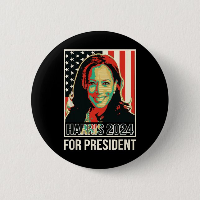 Präsident Harris 2024 für den Präsidenten Button (Vorderseite)