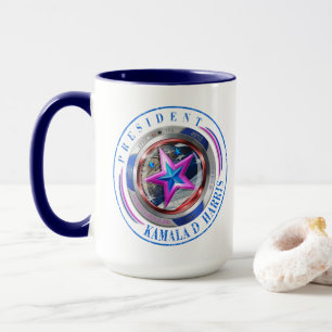 Präsident Harris-Walz Tasse mit zwei Briefmarke Me
