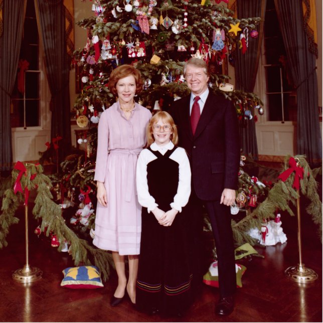 Präsident James Jimmy Carter White House Fotoskulptur Magnet (Vorne)