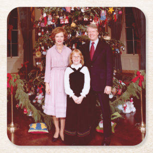 Präsident James Jimmy Carter White House Rechteckiger Pappuntersetzer