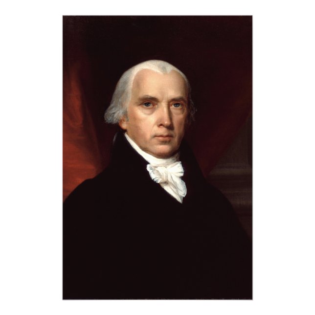 Präsident James Madison Portrait von John Vanderly Fotodruck (Vorne)