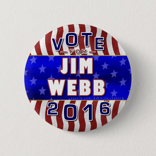 Präsident Jim-Webb Wahl 2016 Demokrat Button (Vorderseite)
