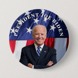 Präsident Joe Biden on Red. White and Blue Magnet Button