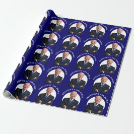 Präsident Joe Biden Portrait auf Blue Geschenkpapier