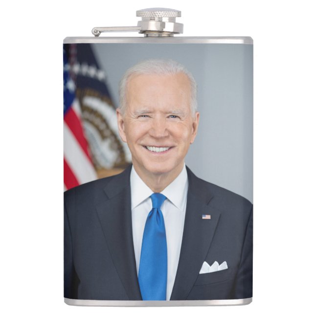 Präsident Joe Biden White House Portrait Flask Flachmann (Vorderseite)