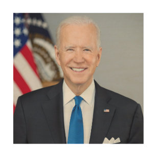 Präsident Joe Biden White House Portrait Holzdruck