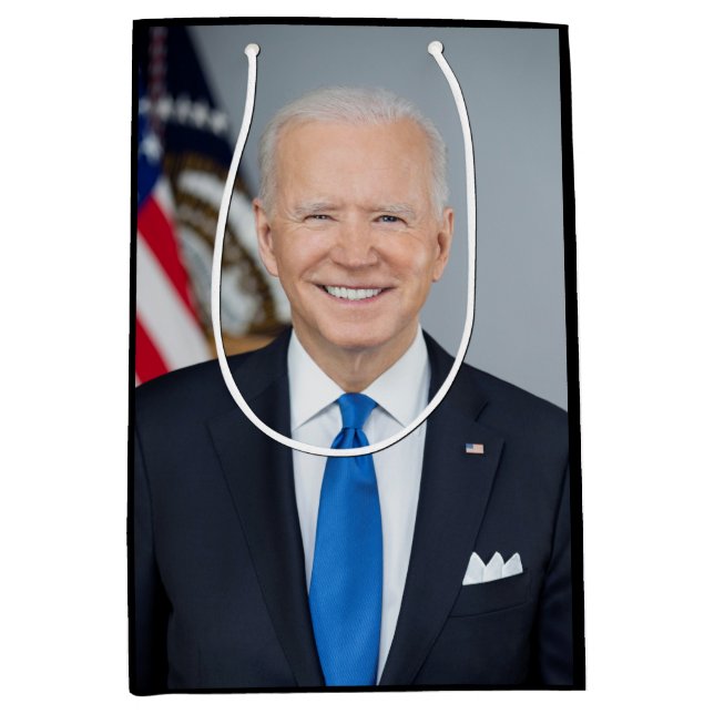 Präsident Joe Biden White House Portrait Medium Mittlere Geschenktüte (Vorderseite)