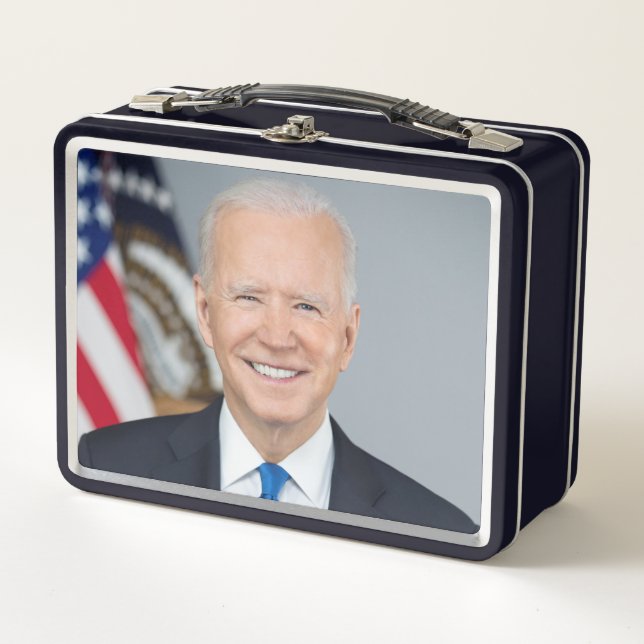 Präsident Joe Biden White House Portrait Metall Brotdose (Vorderseite)