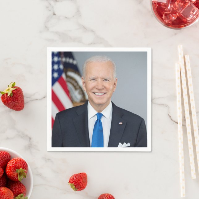 Präsident Joe Biden White House Portrait Serviette (Beispiel)