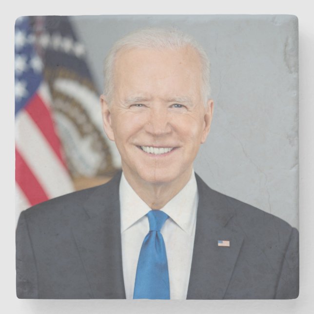 Präsident Joe Biden White House Portrait Steinuntersetzer (Vorderseite)