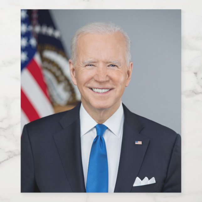 Präsident Joe Biden White House Portrait Weinetikett (Einzelnes Label)