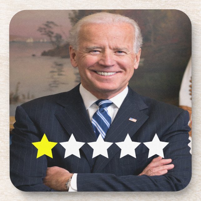 Präsident Joe Biden Zulassungsbewertung Getränkeuntersetzer (Vorderseite)