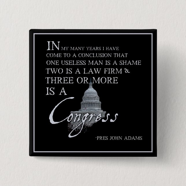 Präsident John Adams auf Kongreß Button (Vorderseite)